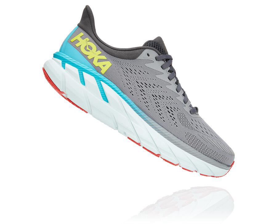 Hoka One One Koşu Ayakkabısı Erkek Gri - Clifton 7 - SC4385967